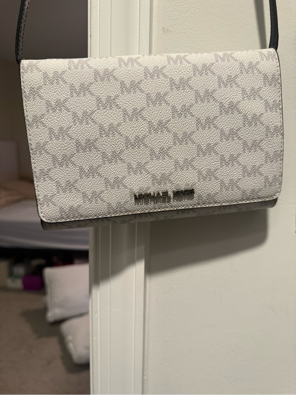 Michael Kors monogram crossbody light grey